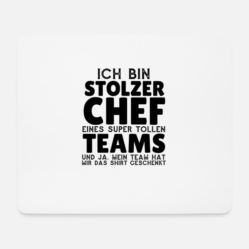 Stolzer Chef eines tollen Teams - Mousepad (Querformat) - Weiß