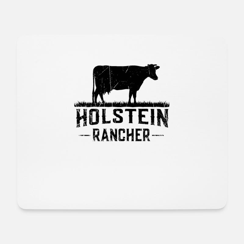 Holstein Rancher Holstein Kuh - Mousepad (Querformat) - Weiß