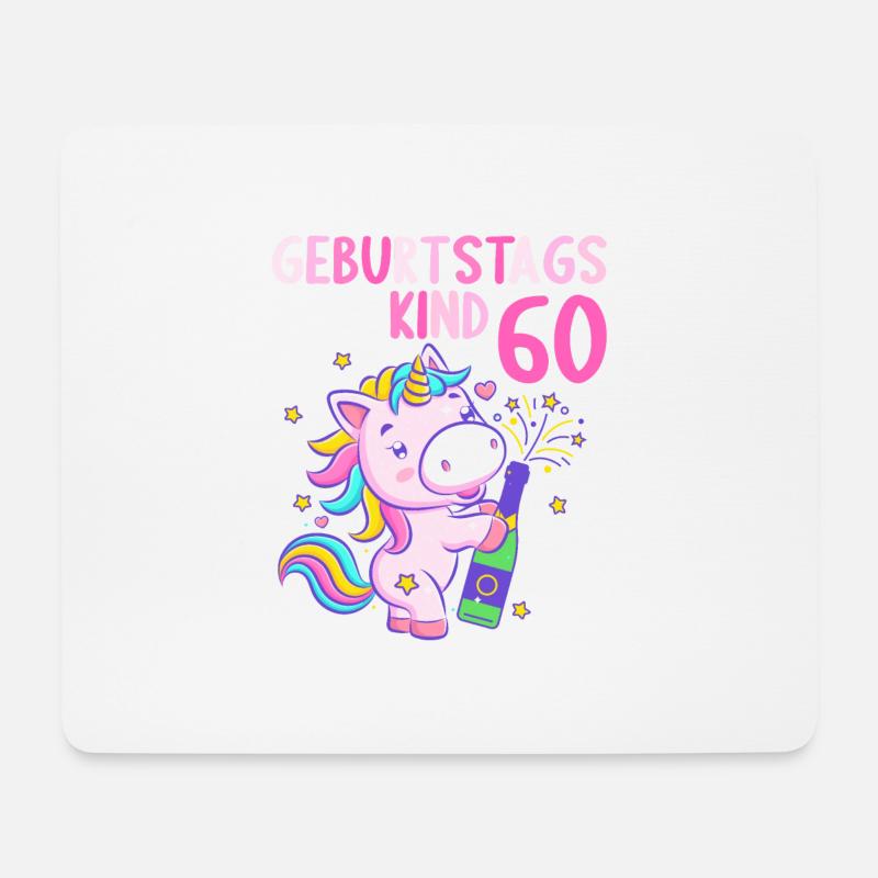 60 Jahre Geburtstagskind 60. Geburtstag Einhorn - Mousepad (Querformat) - Weiß