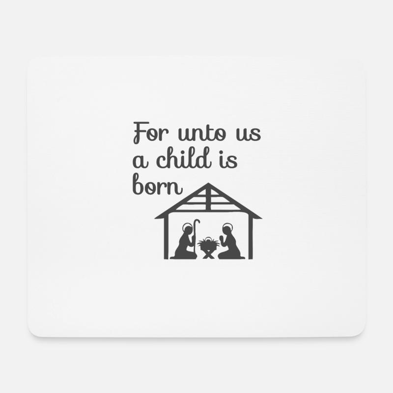 Christliche Weihnachtsgestaltung Krippe An uns - Mousepad (Querformat) - Weiß