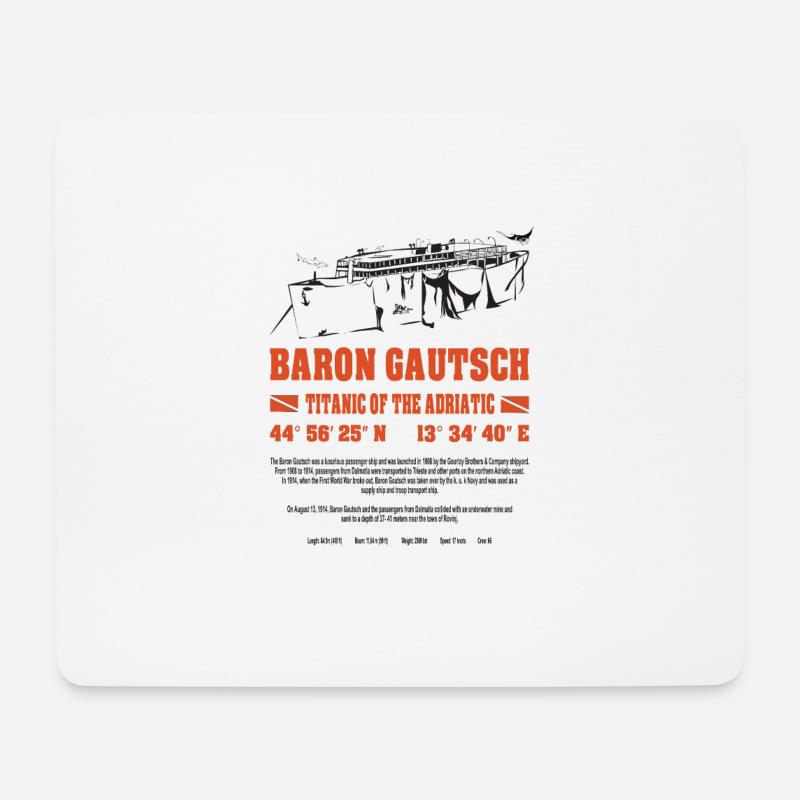 Baron Gautsch Wrack Adria Kroatien Tauchen - Mousepad (Querformat) - Weiß