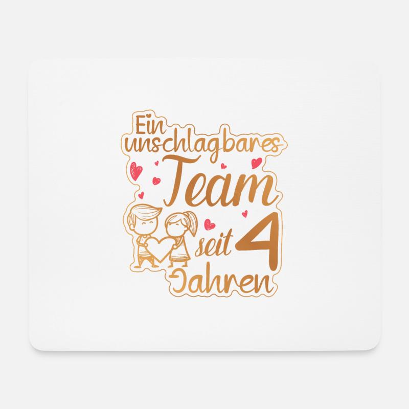 Ein perfektes Team seit 4 Jahren Hochzeitstag - Mousepad (Querformat) - Weiß