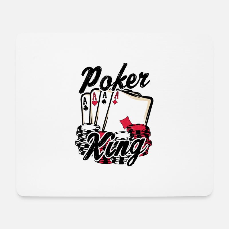 Poker - Mousepad (Querformat) - Weiß