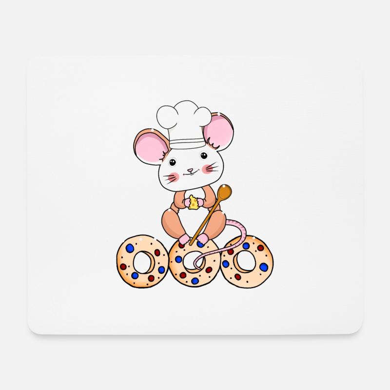 Maus Bäcker Xmas Weihnachten Weihnachtsfest Kind - Mousepad (Querformat) - Weiß