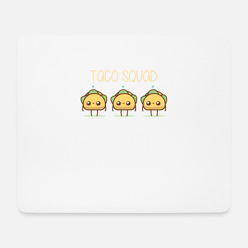 Taco Squad Cartoon Tacos Lustig Süßer Taco Liebhaber - Mousepad (Querformat) - Weiß
