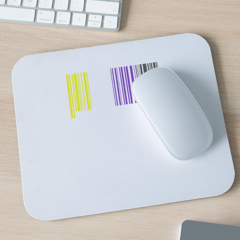 Nonbinary | Non-Binary Pride Barcode Flag Mouse Pad (horizontal)