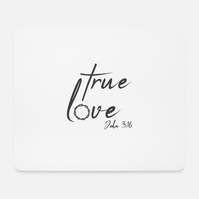 Christliches Design Wahre Liebe Johannes 3 Vers 16 - Mousepad (Querformat) - Weiß