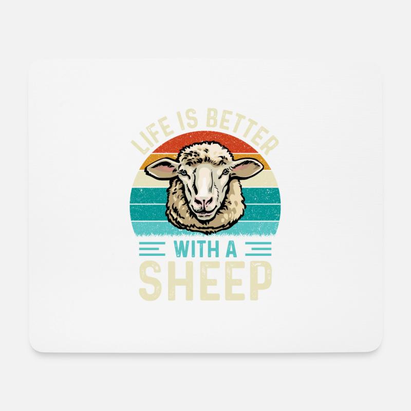 Witziges Schaf, Schafe nicht nur für Schäfer - Mousepad (Querformat) - Weiß