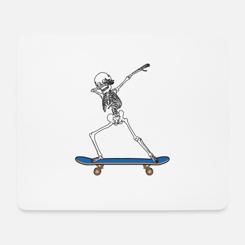 Dabbing Skeleton Skater Enkel Freund Sohn Ska - Mousepad (Querformat) - Weiß