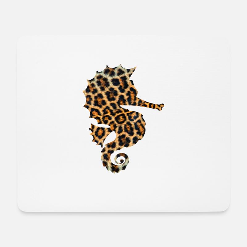 Seepferdchen Leopard Print - Mousepad (Querformat) - Weiß