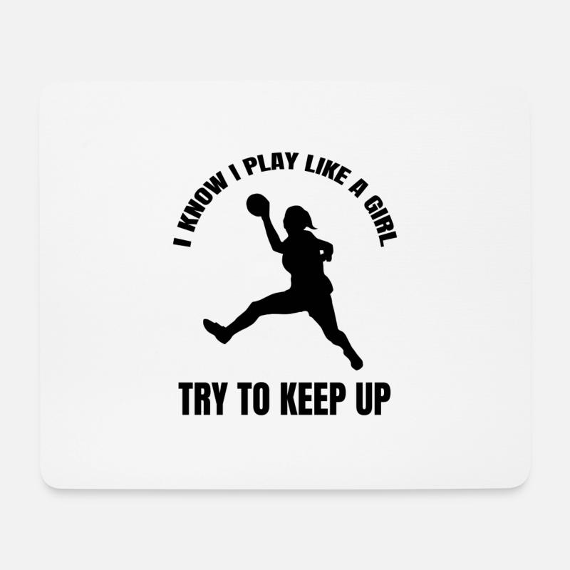 Frauenhandball Handballerin Damen Handball Mädchen - Mousepad (Querformat) - Weiß