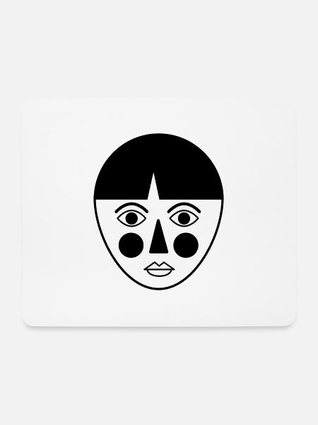 face - Mousepad (Querformat) - Weiß