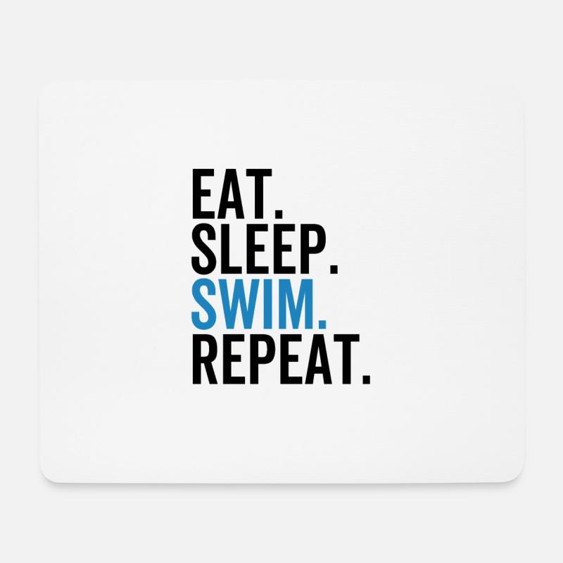 Eat Sleep Schwimmen Wiederholen - Mousepad (Querformat) - Weiß