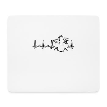 Drummer Heartbeat Pulse Drums Drumstick Groove - Mousepad (Querformat) - Weiß - Vorne
