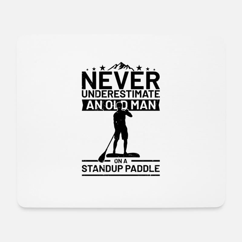 Unterschätze niemals einen Mann mit einem Standup - Mousepad (Querformat) - Weiß