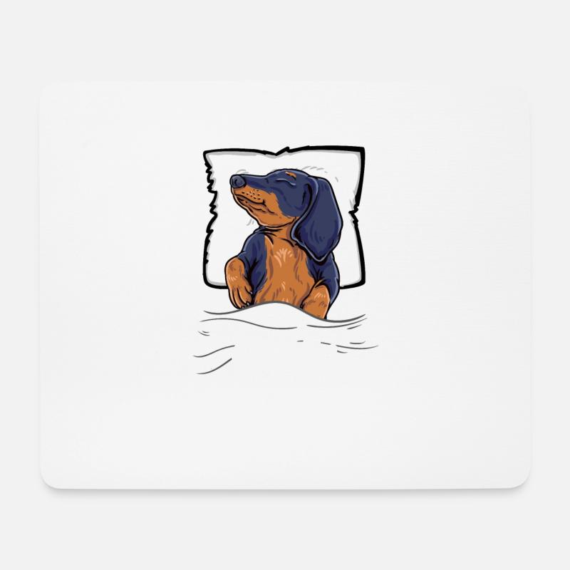 Offizielles Schlafshirt Dackel Hund Schlafanzug - Mousepad (Querformat) - Weiß