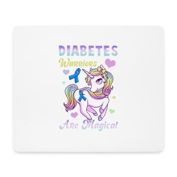 Diabetes-Krieger sind magisches süßes Einhorn - Mousepad (Querformat) - Weiß - Vorne