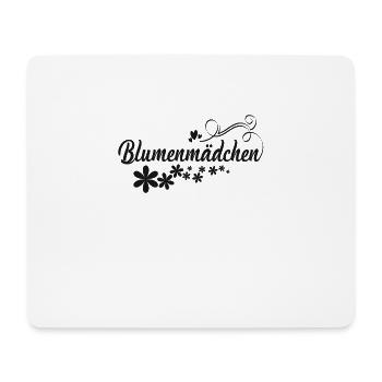 Blumenmädchen schwarze Blumen - Mousepad (Querformat) - Weiß - Vorne