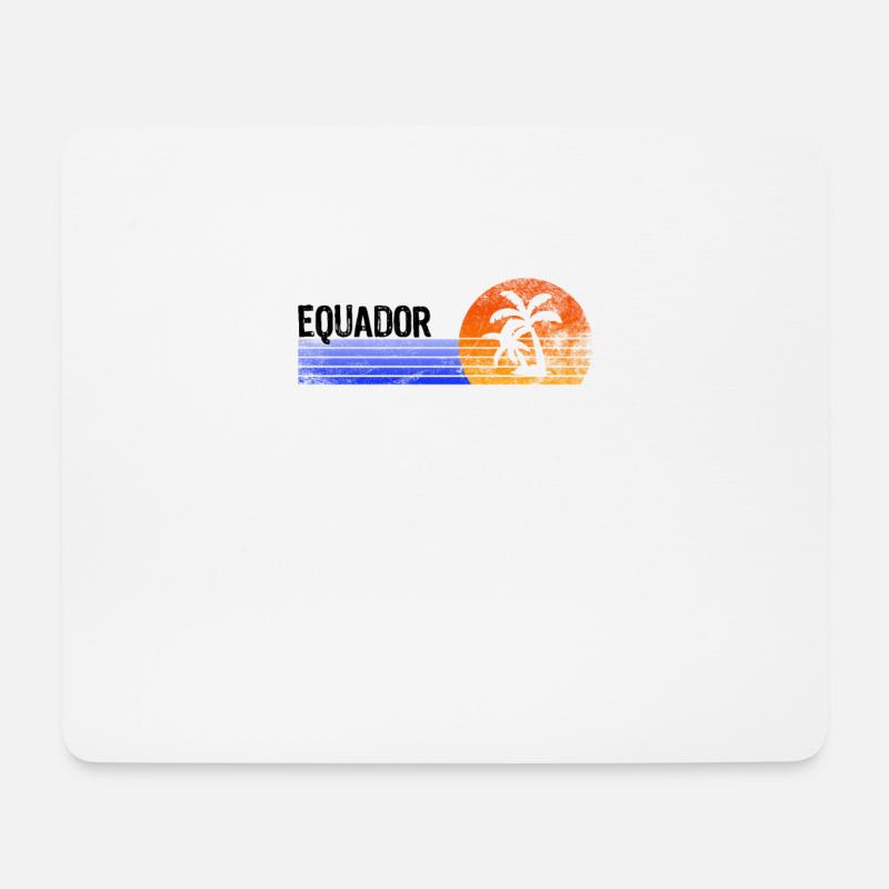 Equador Souvenir Urlaub Reise Palmen Retro Sunset - Mousepad (Querformat) - Weiß