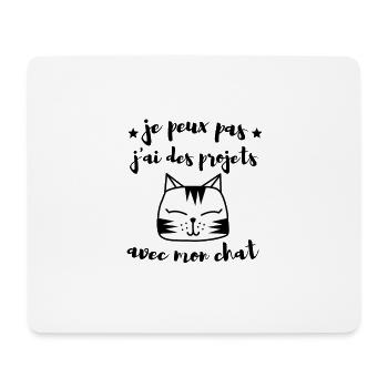 Je peux pas j ai des projets avec mon chat - Tapis de souris (format paysage) - blanc - Devant