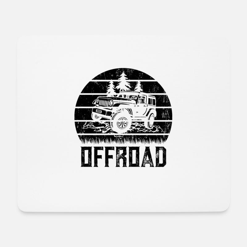 Offroad Urlaub Geländewagen Offroader Outdoor - Mousepad (Querformat) - Weiß