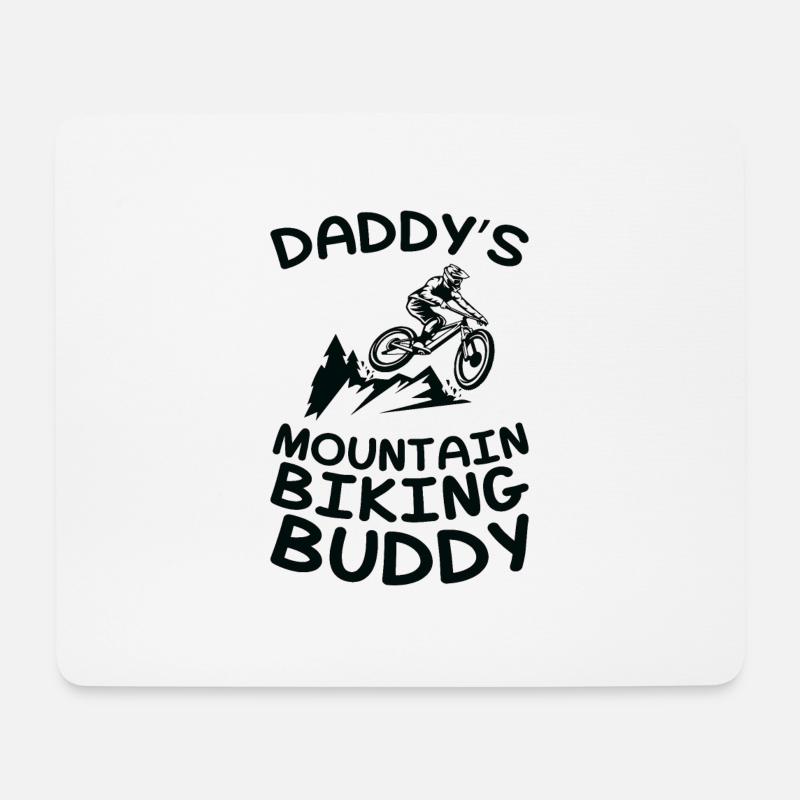 Daddy's Mountainbike Buddy - Biker - Mousepad (Querformat) - Weiß