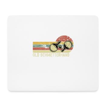 Old Schmetterhand. Tischtennis, Ping Pong - Mousepad (Querformat) - Weiß - Vorne
