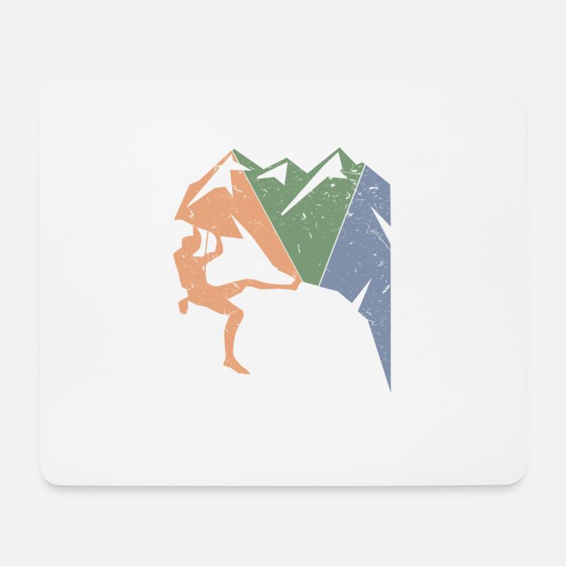 Vintage Climber Bouldering Retro Birthday Rock - Mousepad (Querformat) - Weiß