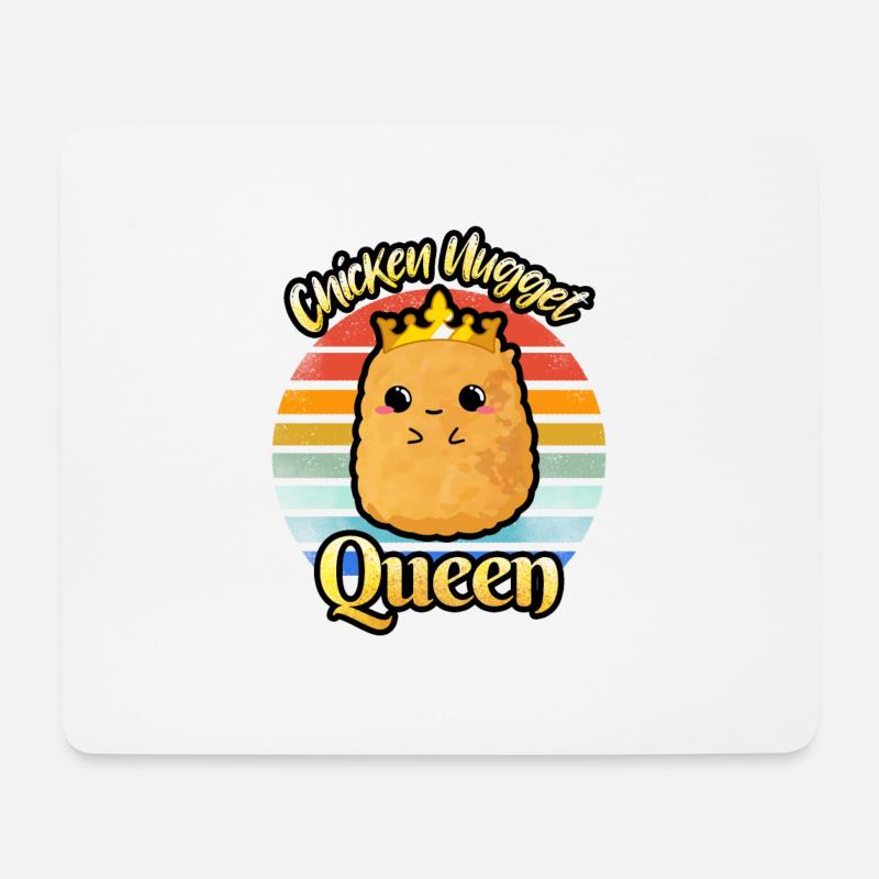 Chicken Nugget Queen Nug Life Lustiges Chicken Nugget - Mousepad (Querformat) - Weiß