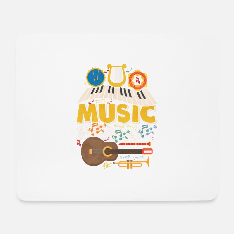 Cadeau instruments de musique de musique - Tapis de souris (format paysage) - blanc