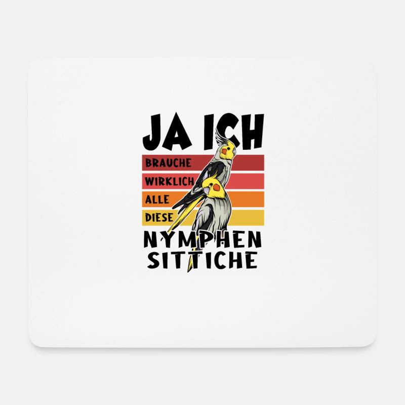 Nymphensittich - Mousepad (Querformat) - Weiß