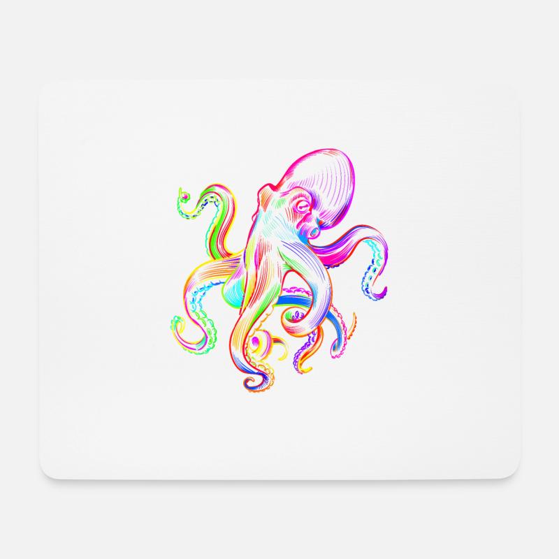 Oktopus Oktopusse lustige bunte - Mousepad (Querformat) - Weiß