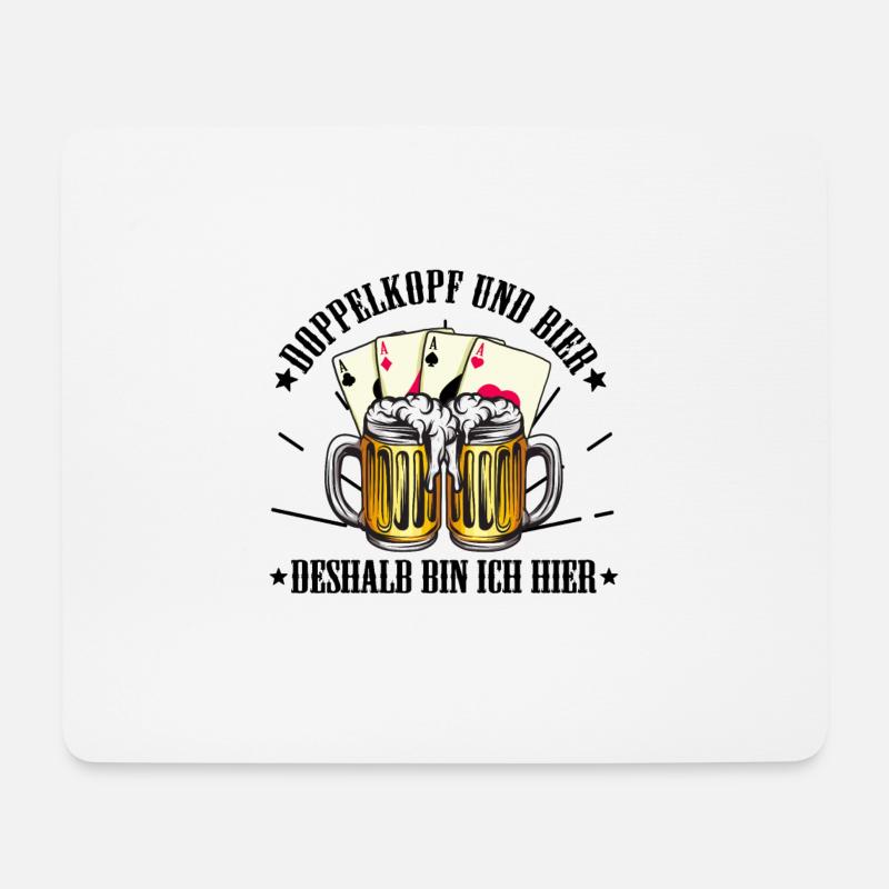 Doppelkopf - Mousepad (Querformat) - Weiß