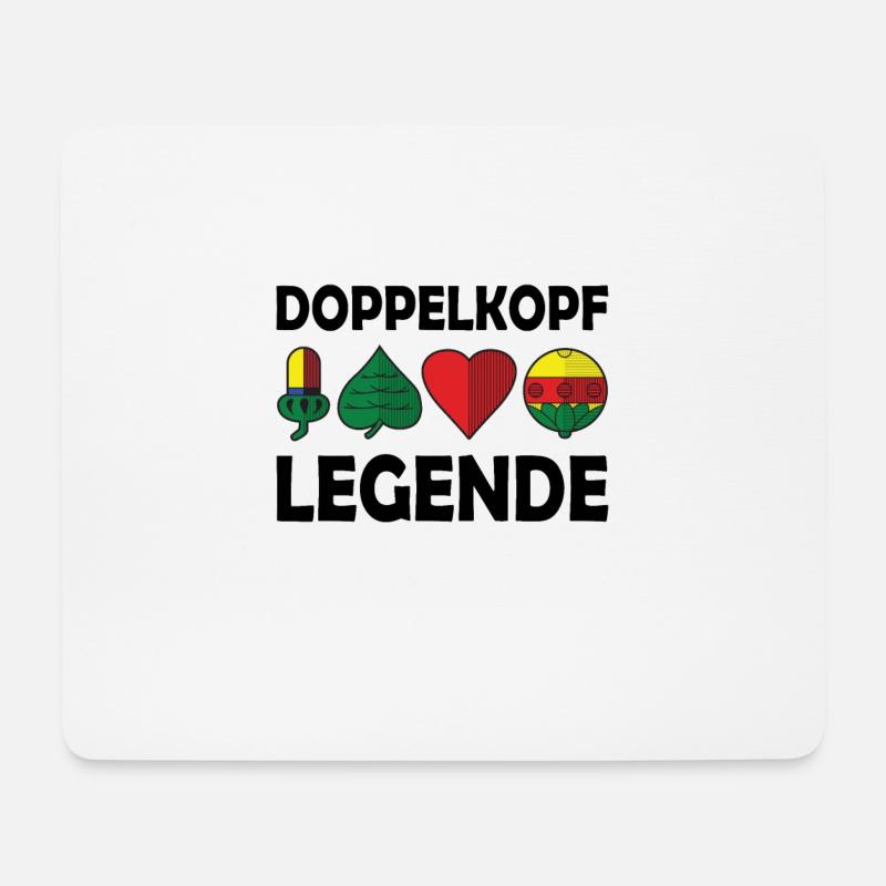 Doppelkopf - Mousepad (Querformat) - Weiß