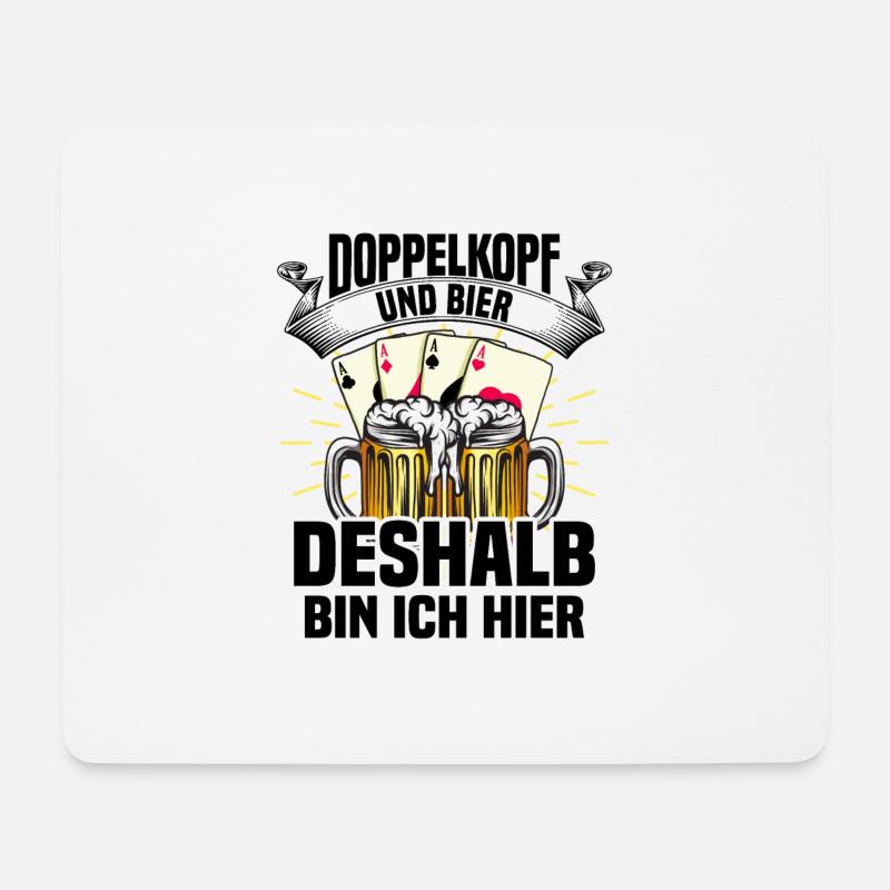 Doppelkopf - Mousepad (Querformat) - Weiß