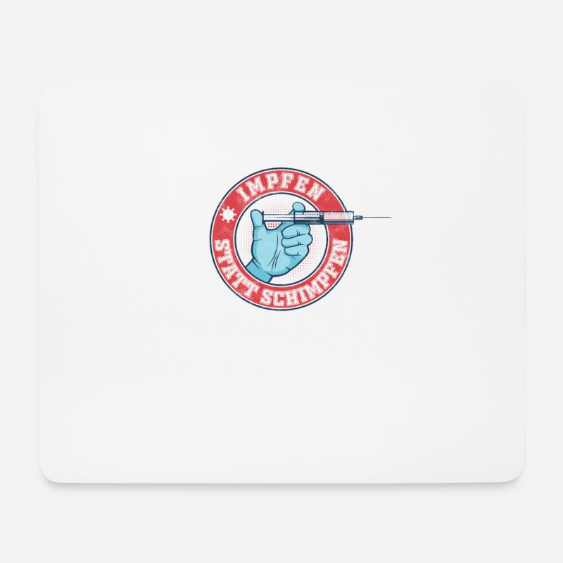 Impfen statt Schimpfen - Mousepad (Querformat) - Weiß