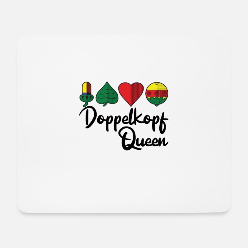 Doppelkopf - Mousepad (Querformat) - Weiß