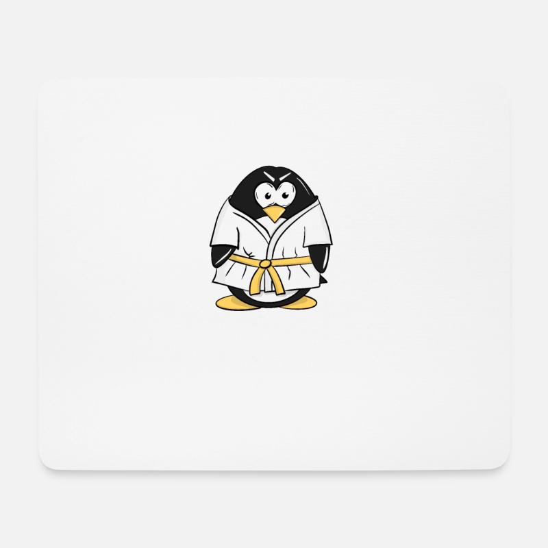 Linux Pinguin installiert seine Ninja Skills mit - Mousepad (Querformat) - Weiß