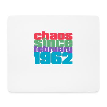 60. Geburtstag im Februar 1962 Chaos since 1962 - Mousepad (Querformat) - Weiß - Vorne