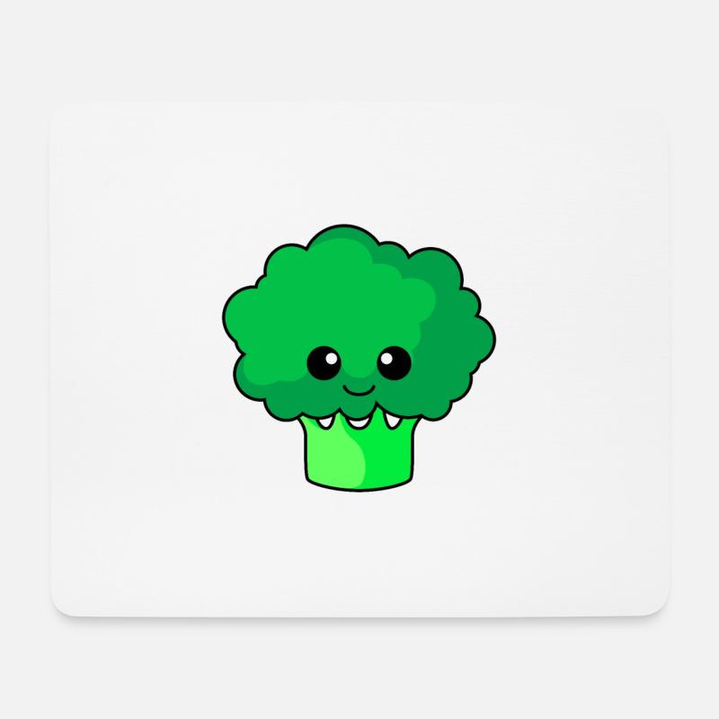 Broccoli Comic - Mousepad (Querformat) - Weiß