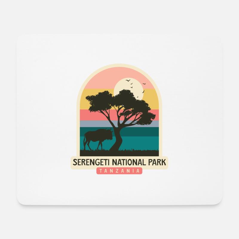 Serengeti-Nationalpark - Tansania - Mousepad (Querformat) - Weiß