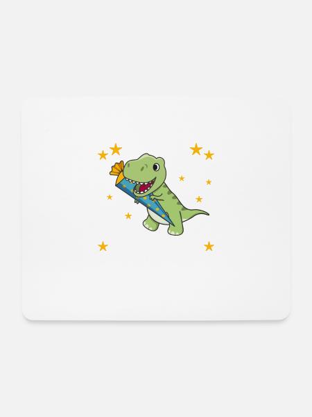 Einschulung T-Rex Schule Kinder Schultüte Dinos - Mousepad (Querformat) - Weiß