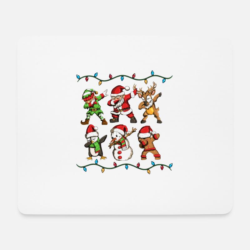 Dabbing Weihnachtsmann Schneemann Weihnachten - Mousepad (Querformat) - Weiß