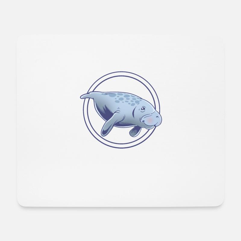 Süße Florida Seekuh - Mousepad (Querformat) - Weiß