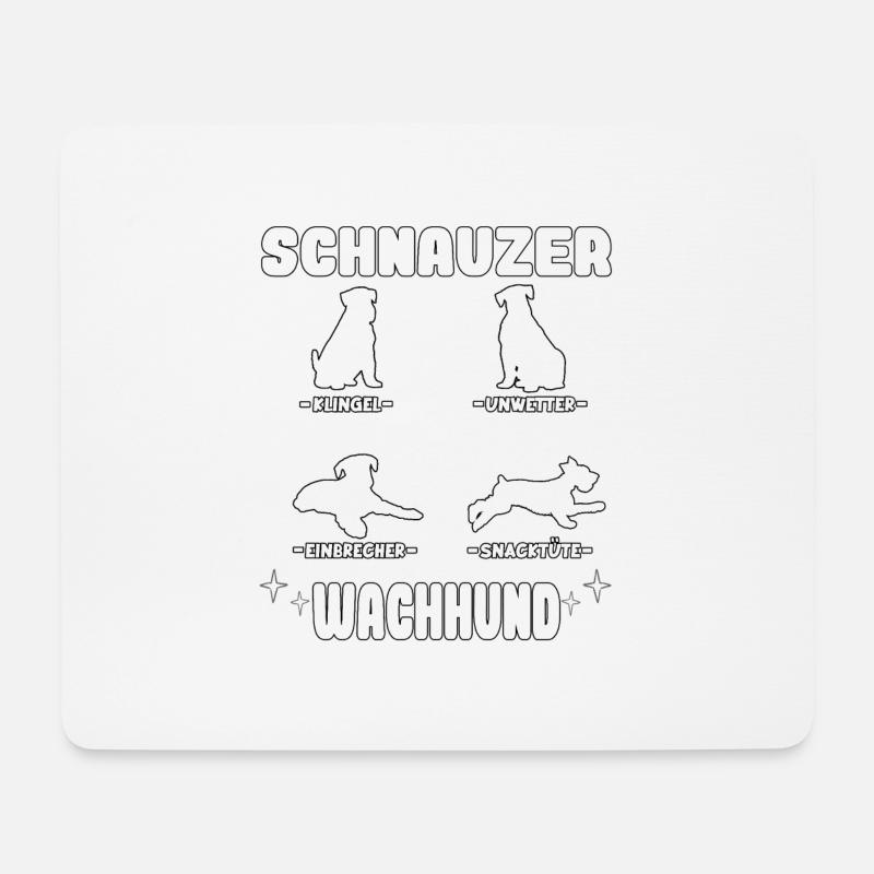 Witziges Wachhund Schnauzer Riesenschnauzer - Mousepad (Querformat) - Weiß
