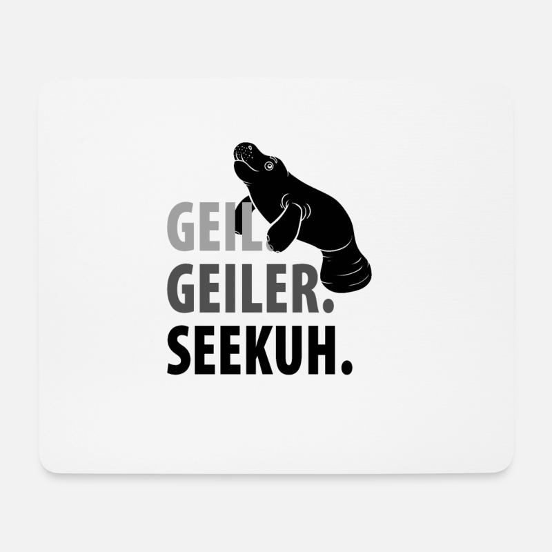 Seekühe Lustige Seekuh - Mousepad (Querformat) - Weiß