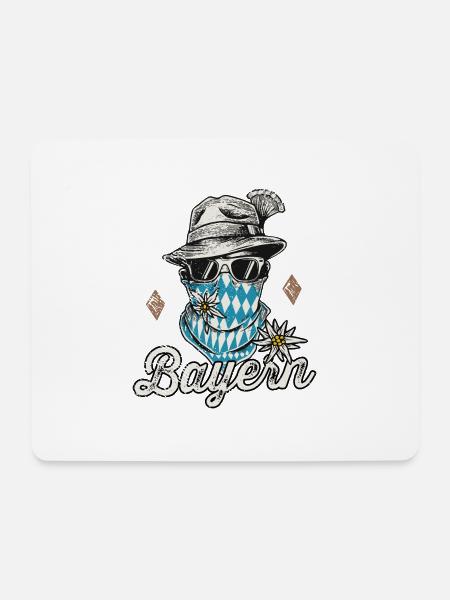 Freistaat Bayern T-Shirt Herren Bayrische Tracht - Mousepad (Querformat) - Weiß
