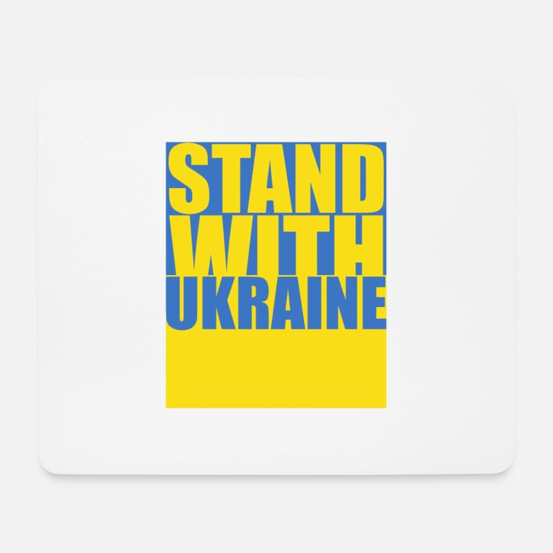 STAND MIT DER UKRAINE Flagge der Ukraine - Mousepad (Querformat) - Weiß