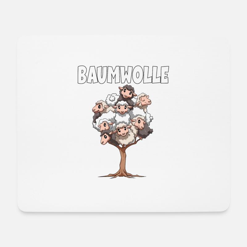 Baumwolle Schafe für einen Schafliebhaber - Mousepad (Querformat) - Weiß