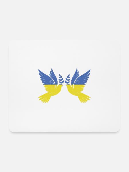 Ukraine Frieden Flagge Ukrainischer Patriot Taube - Mousepad (Querformat) - Weiß